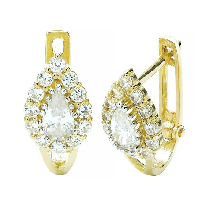 Cercei Aur 8K Rafinați cu Pietre Albe 3.2301