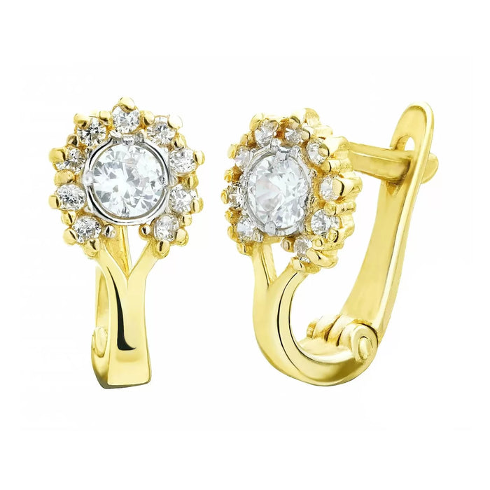 Cercei Rotunzi din Aur 8K cu Zirconii Incrustate