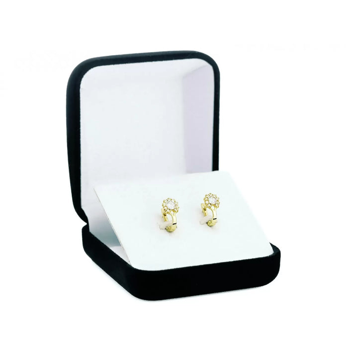 Cercei Rotunzi din Aur 8K cu Zirconii Incrustate