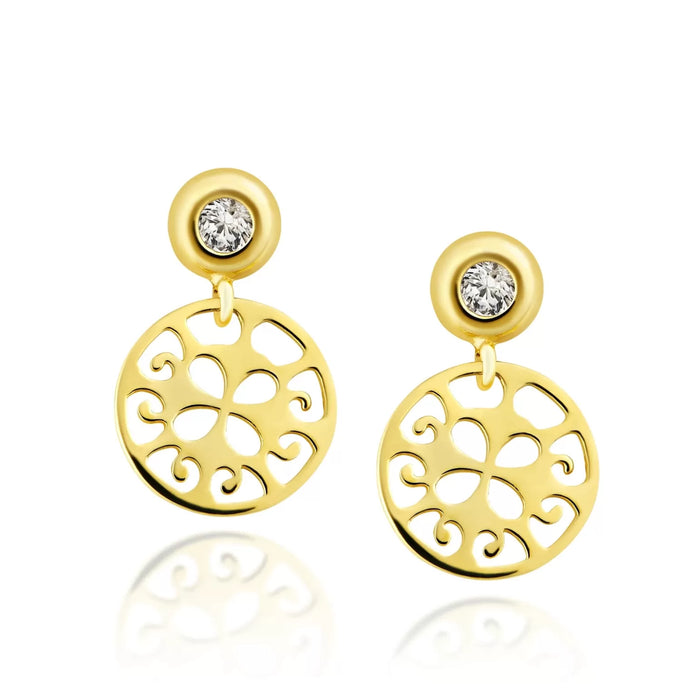 Cercei Aur 8K Oriental Vara cu Zirconiu 2,5 mm