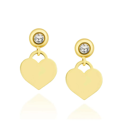 Cercei Aur 8K Inimă Plină cu Zirconiu