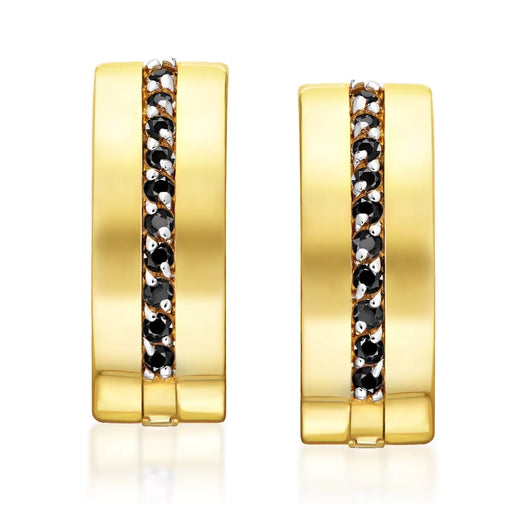 Cercei Mona Aur 8K cu Pietre Negre