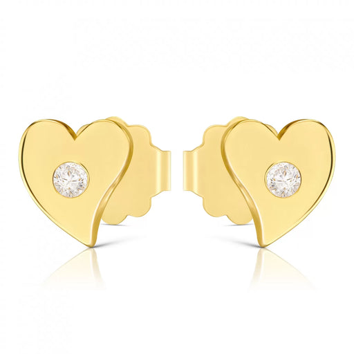 Cercei Aur 8K Inimă cu Zirconiu