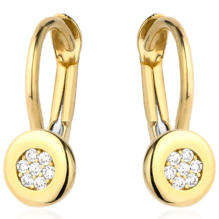 Cercei Aur 14k cu Banut si Zirconii Albe