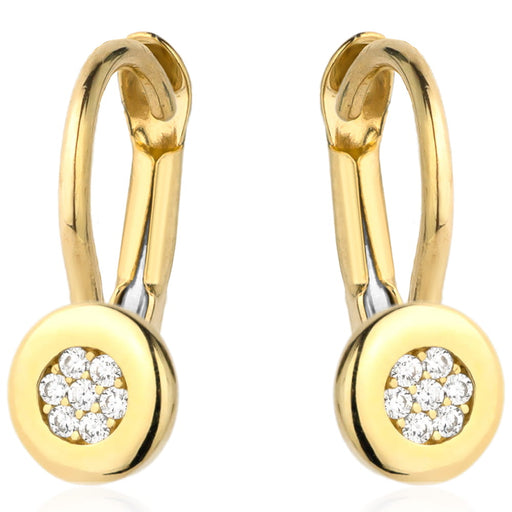 Cercei Aur 14k cu Banut si Zirconii Albe