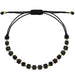 Brățară cu bile și pietre negre pe șnur