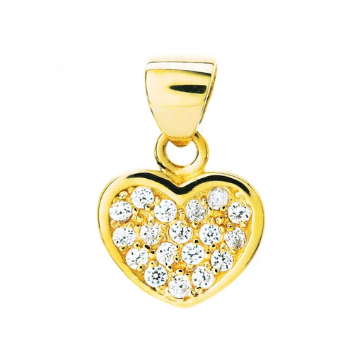 Pandantiv Aur 8K Inimă cu Zirconii