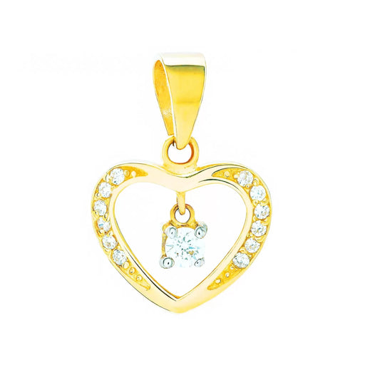 Pandantiv Aur 8K Inimă cu Zirconii