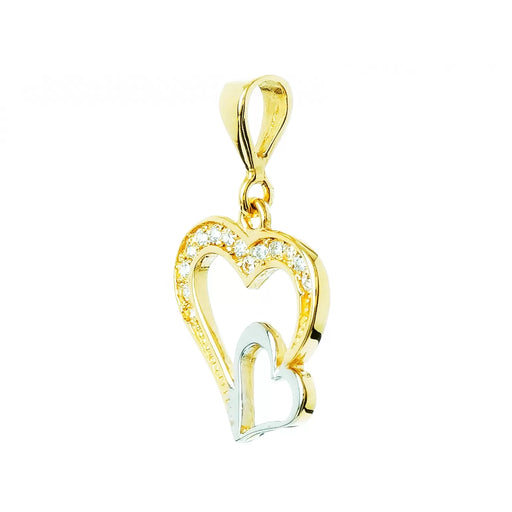 Pandantiv Elegant din Aur 8K în Formă de Inimă, cu Zirconii Albe - 2.1181