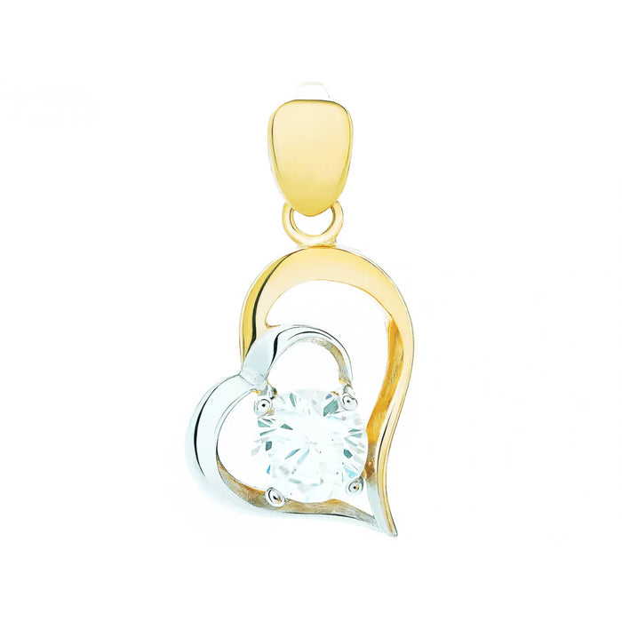 Pandantiv Aur 8K Inimă cu Piatră Mare, Model 3.2341