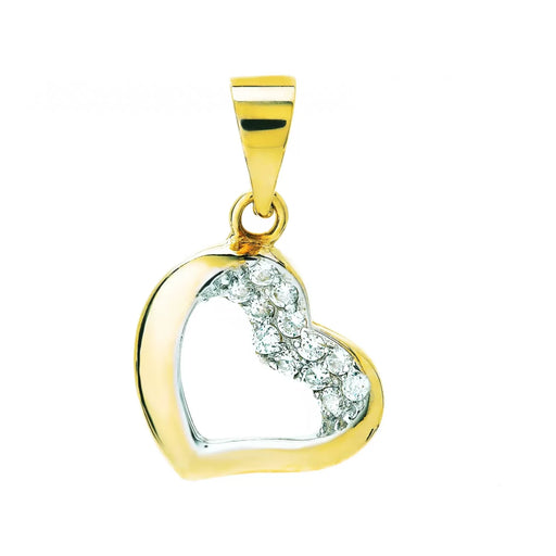Pandantiv Aur 8K cu Zirconii, Formă de Inimă