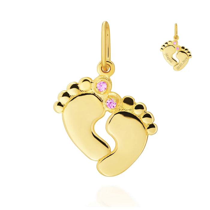 Pandantiv Elegant din Aur 8K cu Pietre Roz