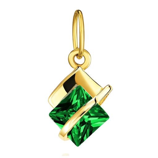 Pandantiv Aur 8K Cu Zirconiu Verde Smarald