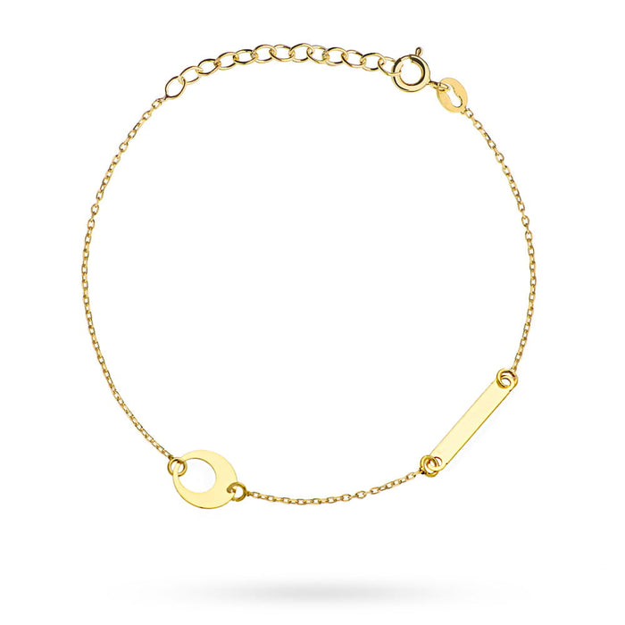 Bratara Lant cu Semiluna si Placuta- Aur 14k