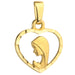 Medalion Inima Aur 14k cu Maica Domnului