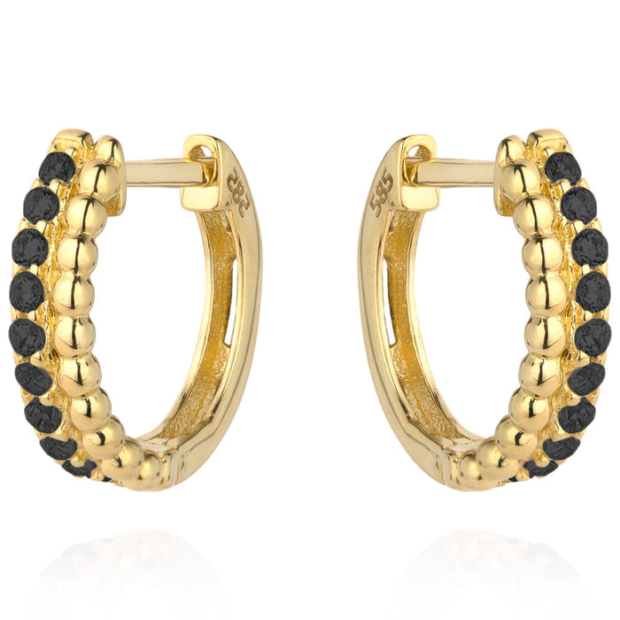 Cercei Aur 14k cu Zirconii Negre