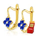 Cercei Aur 8K Mici Floricele cu Safir