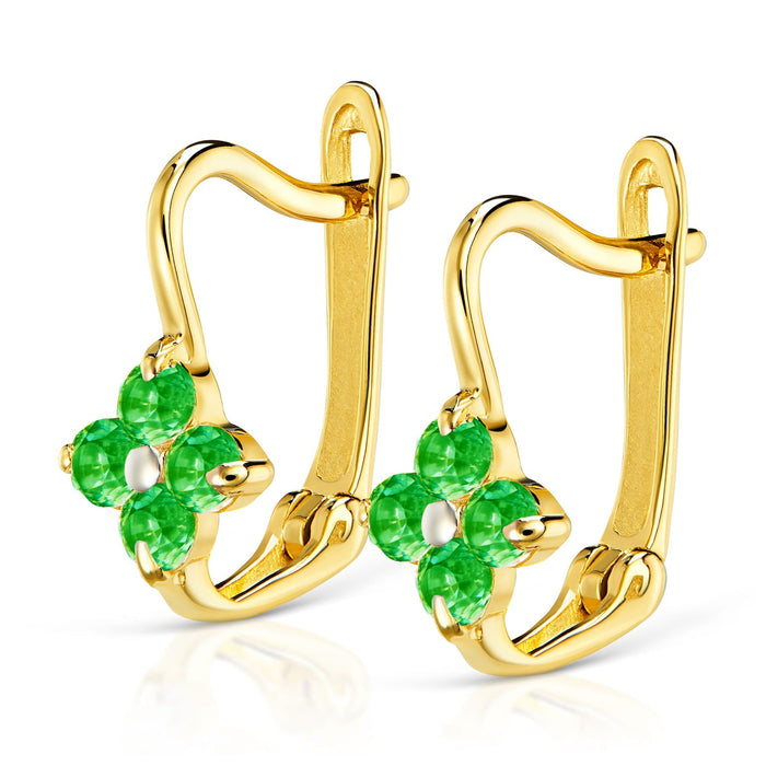 Cercei Aur 8K Floricele Mici cu Zirconiu