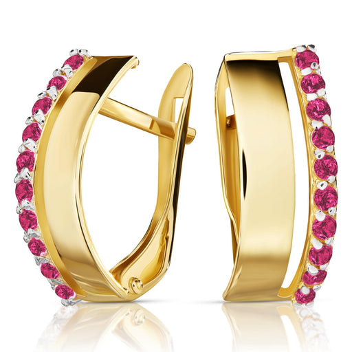 Cercei din Aur 8K Lana cu Pietre Rubin, 3.2497cz
