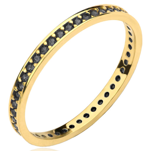 Inel Elegant din Aur 14K cu Pietre Negre