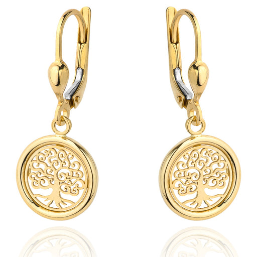 Cercei Aur 14k cu Copacul Vietii Ajurat