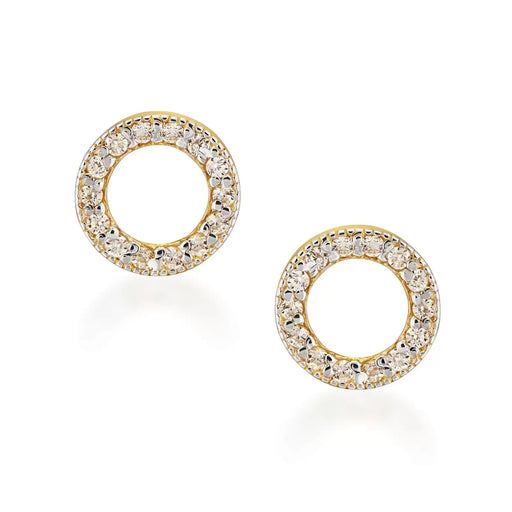 Cercei Aur 8K cu Pietre Zirconiu, Model Cerc