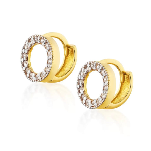 Cercei Aur 8K cu Pietre Zirconiu, Model Cerc