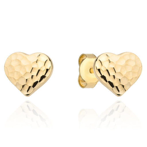 Cercei de aur cu diamante, inimioare goale, super usoare