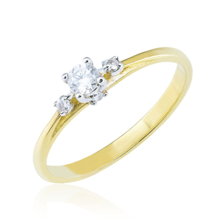 Inel Clasic Aur 8K cu Zirconiu - Eleganță Atemporală