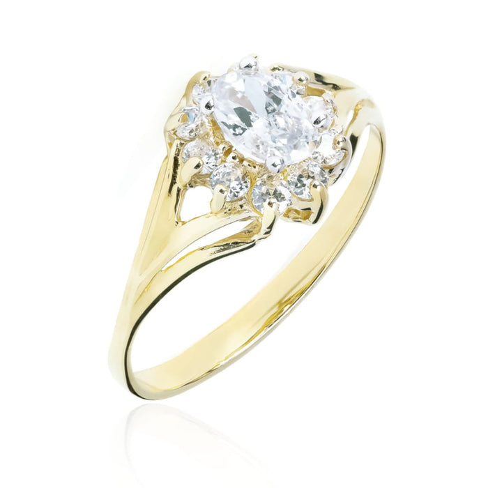 Inel Elegant Aur 8K cu Zirconiu Marquise - Bijuterie Rafinată