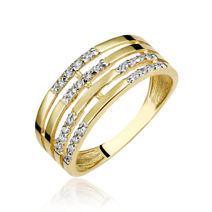 Inel Lat Aur 8K cu Zirconiu - Eleganță Modernă