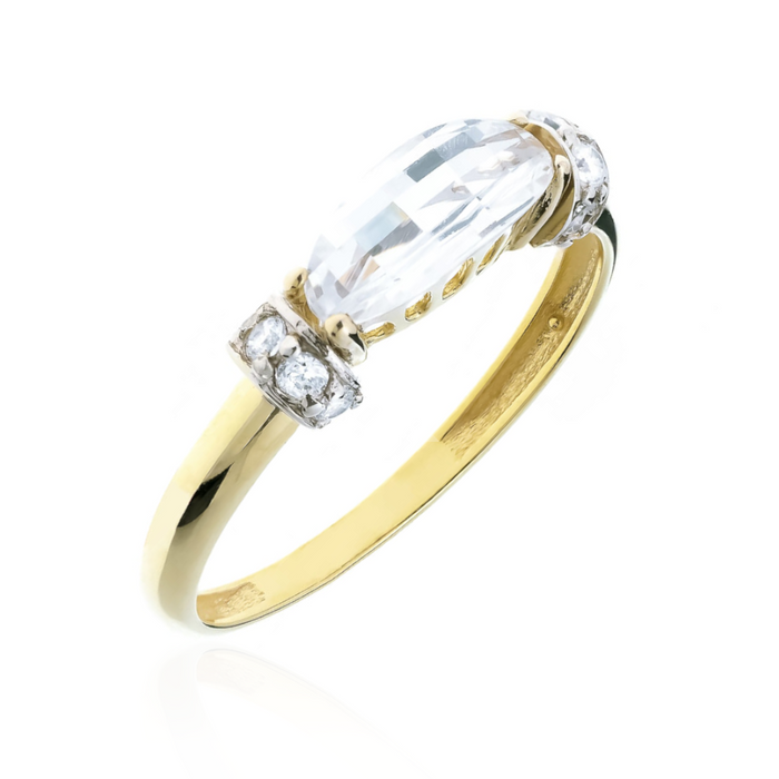 Inel Aur 8K cu Zirconii - Eleganță Subtilă