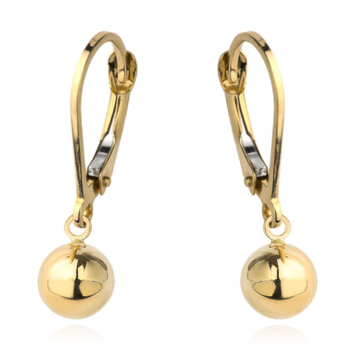 Cercei din aur cu bilă simplă cu închidere englezească