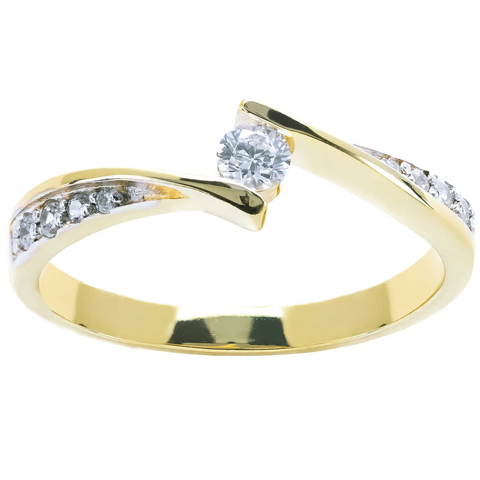 Inel Elegant din Aur 8K cu Zirconiu 2.1359P