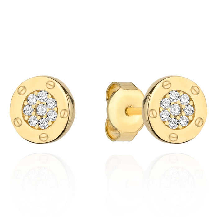 Cercei Aur 14k cu Banuti si Zirconii