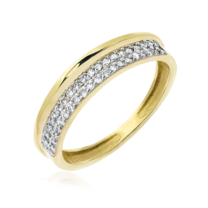 Inel Aur 8K cu Zirconii Albe - Eleganță Scânteietoare