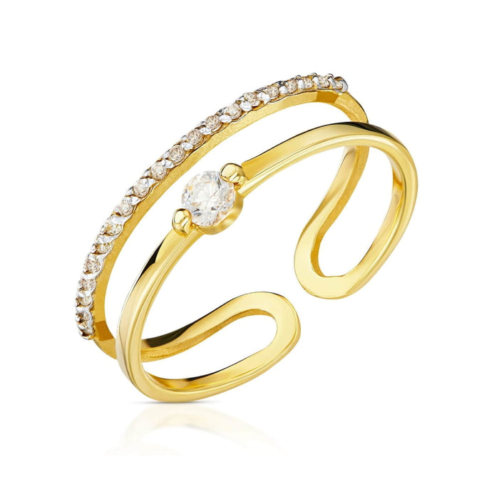 Inel Aur Arian 8K cu Zirconiu Roșu - Eleganță și Strălucire