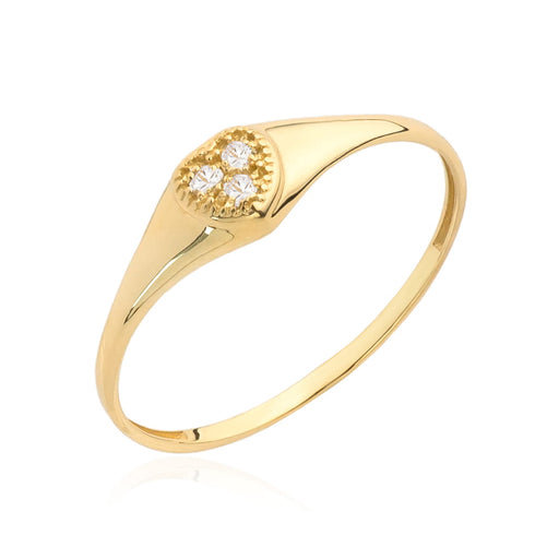 Inel Aur Galben Inimă Cu Zirconii