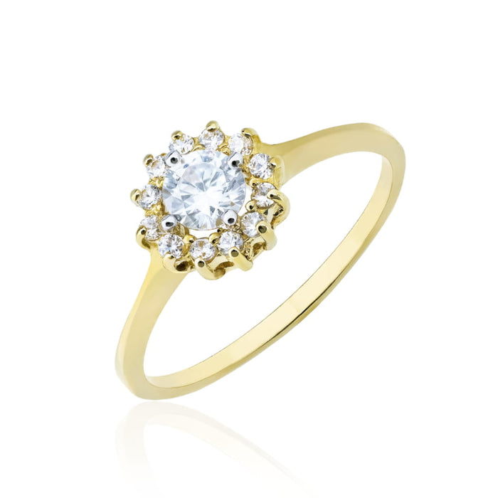 Inel Aur 8K Floare cu Zirconii - Eleganță Florală