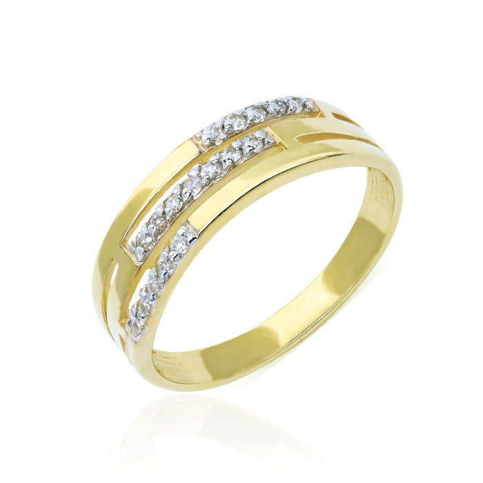 Inel Aur 8K Cu Zirconii: Eleganță Radianta