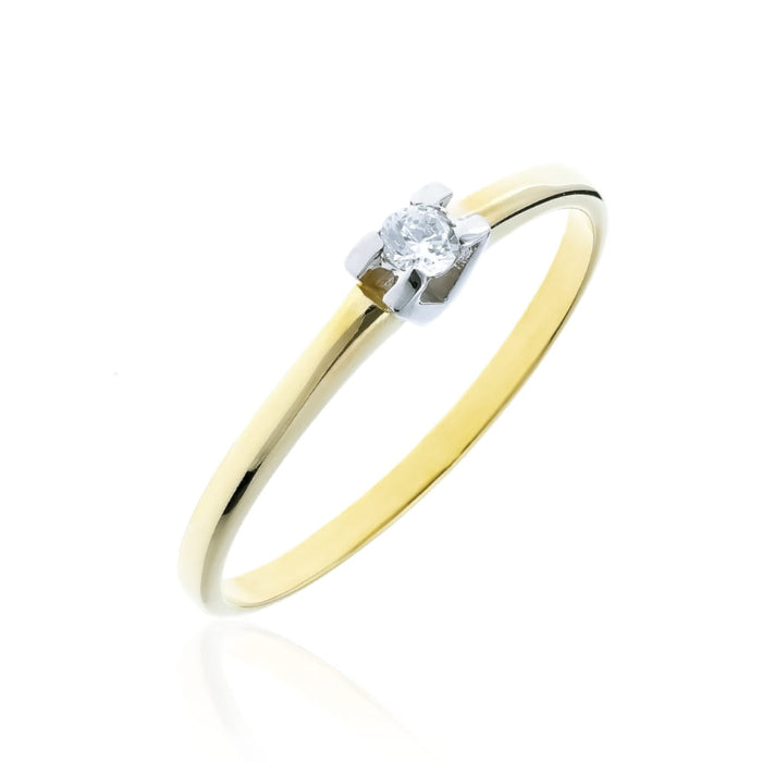 Inel de Aur 8K cu un ochi din zirconiu cubic de 1.76