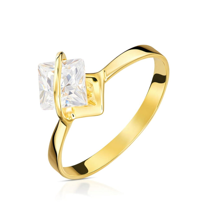 Inel Aur 8K - Design Bandaj Elegant cu Zirconiu