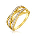 Inel Împletit din Aur 8K cu Zirconiu