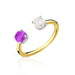 Inel din Aur 8K cu Zirconiu Alb și Violet Galaxy 1.1015f