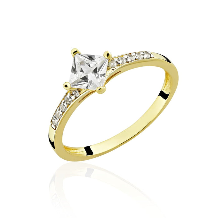 Inel de Logodnă Aur 8K cu Zirconii Albe – Eleganță Eternă