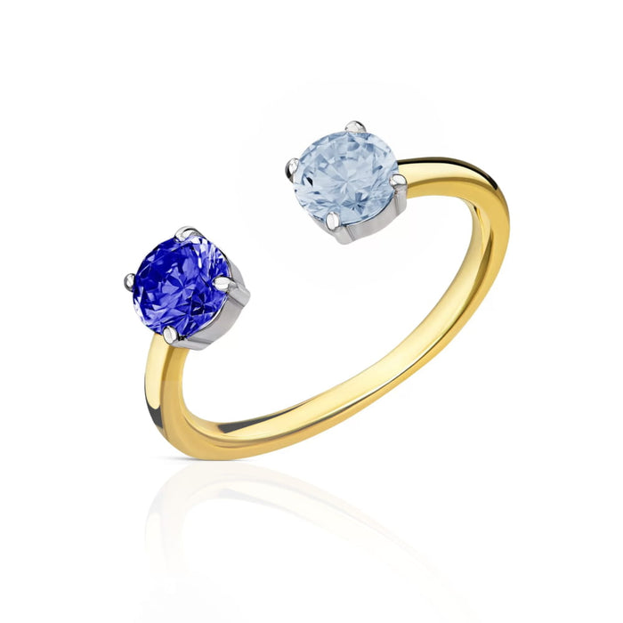 Inel din Aur 8K cu Zirconiu Albastru și galaxie albastră 1/1015 aniversar