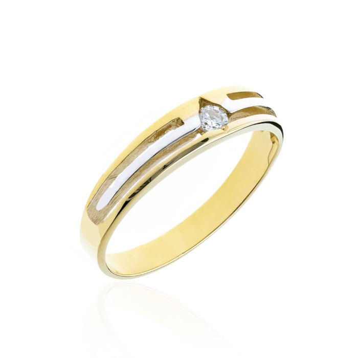 Inel Aur 8K cu Zirconiu și Detalii Eleganțe