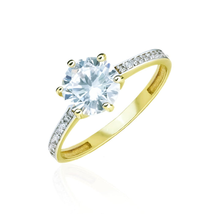 Inel de Logodnă Aur 8K cu Zirconii - Eleganță Eternă