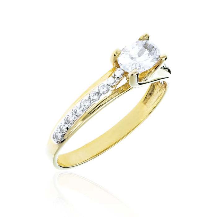 Inel Aur 8K Elegant Cu Zirconii - Design Rafinat