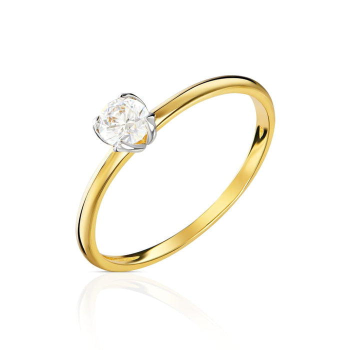 Inel de Logodnă Aur 8K cu Zirconiu – Eleganță Simplă